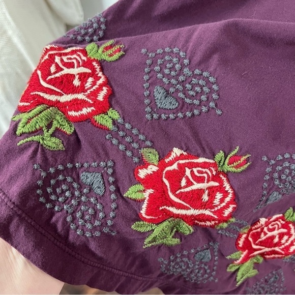 JW Los Angeles Embroidered Rose Heart Cotton Dress - Picture 7 of 13